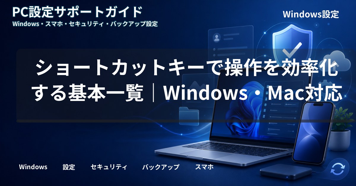 ショートカットキーで操作を効率化する基本一覧|Windows・Mac対応